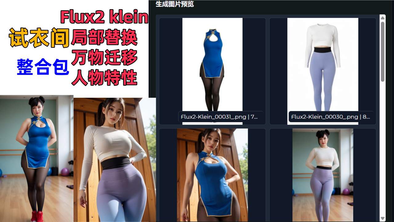 图片[1]-Flux2 klein局部替换、万物迁移、人物特性、服装提取、服装试穿、整合包(开箱即用)-精品AI