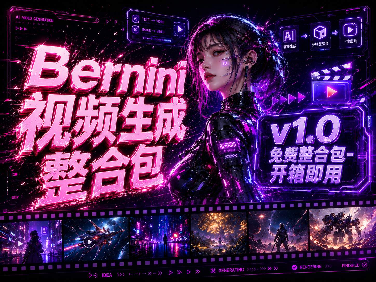 Bernini 强大视频编辑模型-免费webUI整合包-开箱即用！