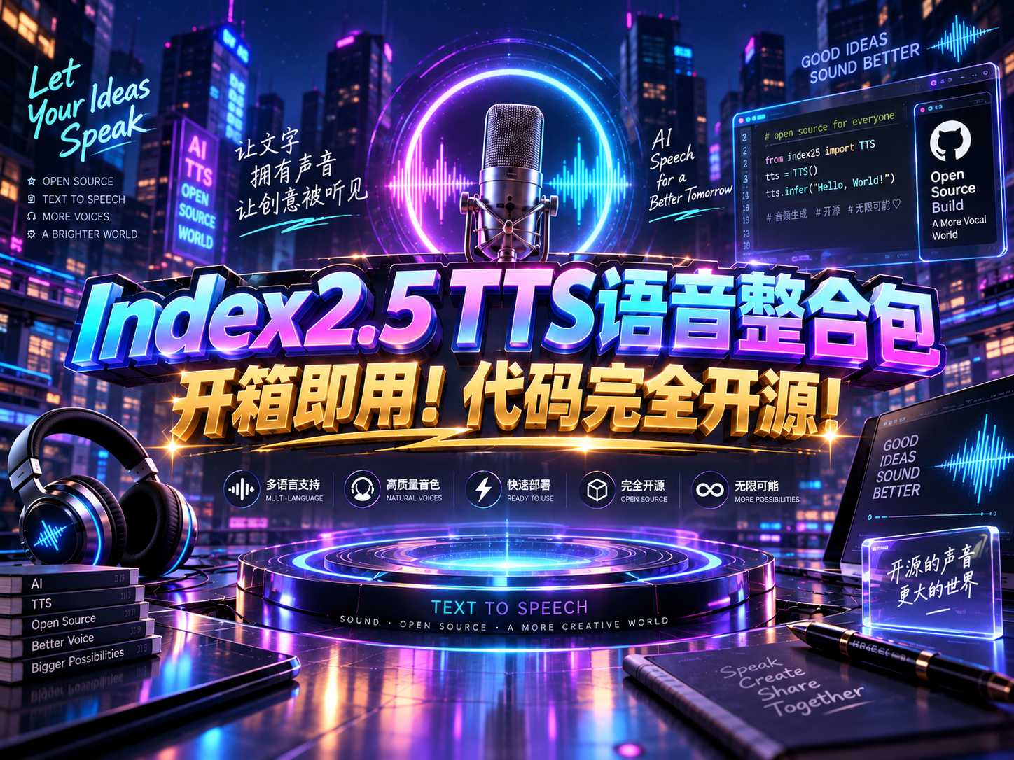 Index2.5 TTS语音整合包 | 完全免费 | 代码完全开源